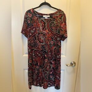 Workshop short sleeve paisley dress